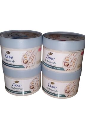 Dove Exfoliating Body Scrub Polish Macadamia & Rice Lot Of 4